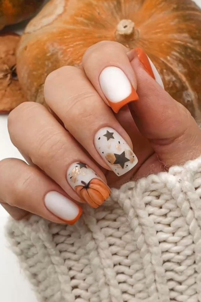 pumpkin Halloween nail ideas