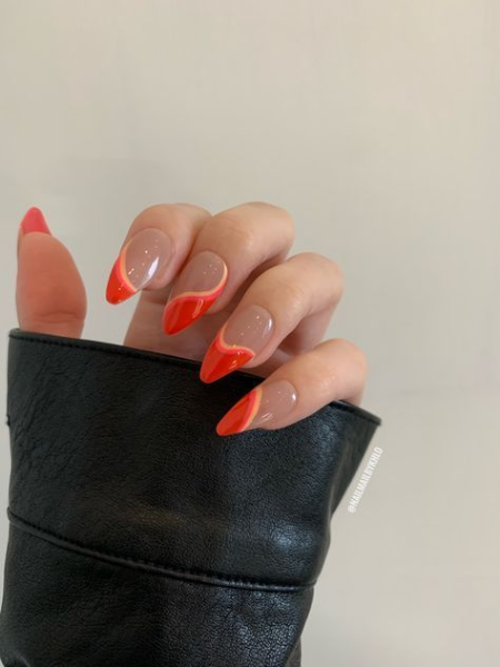 burnt orange fall nails