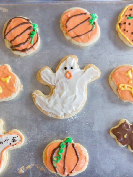 Halloween Sugar Cookies with Cream Cheese Frosting