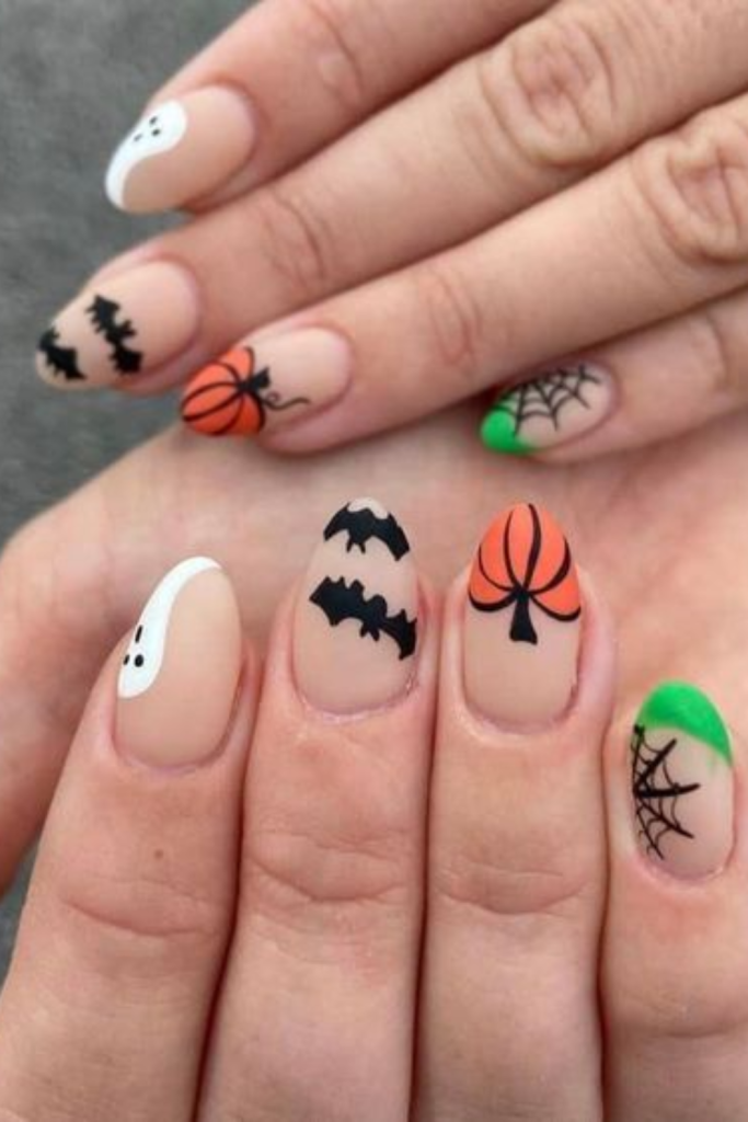 Halloween Bat Nails