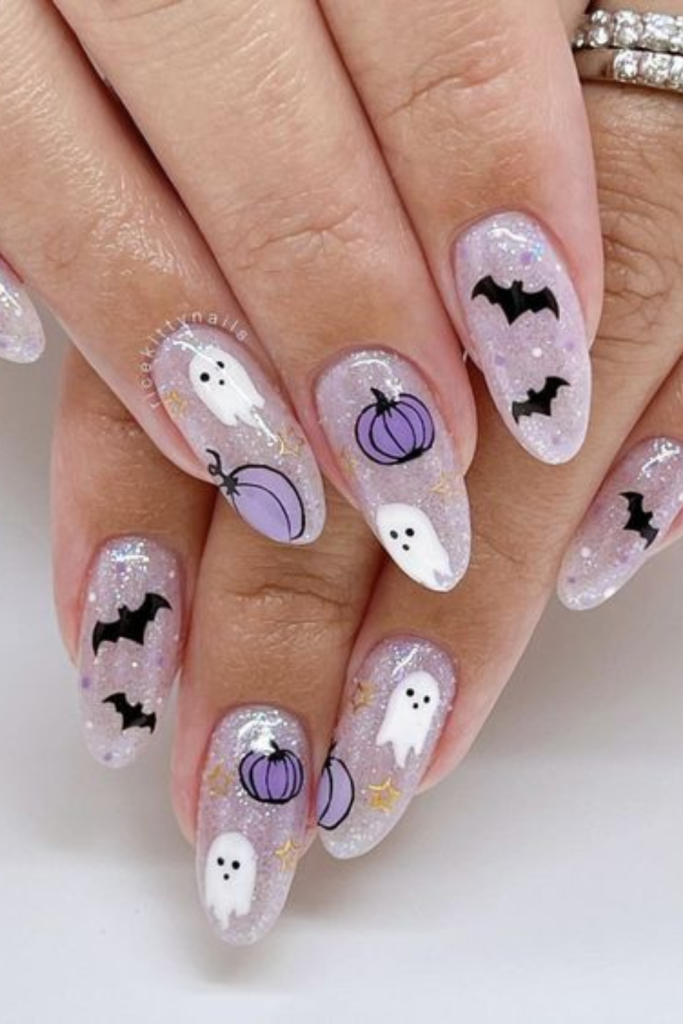 pumpkin Halloween nail ideas
