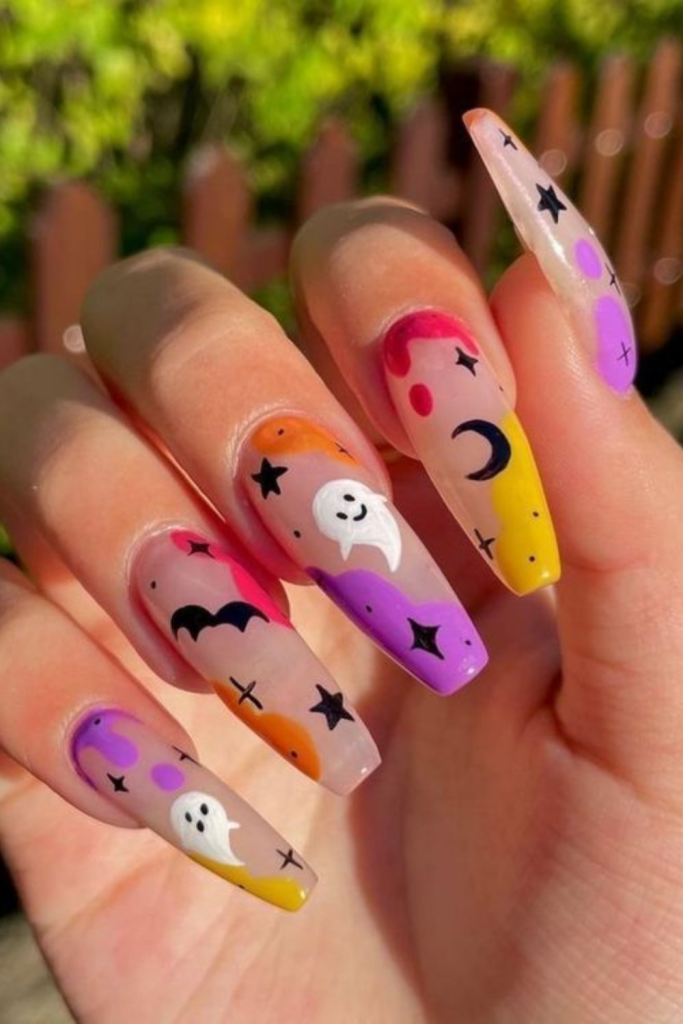 cute long Halloween nails