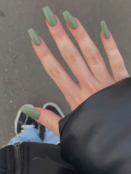 Olive Green dope nails