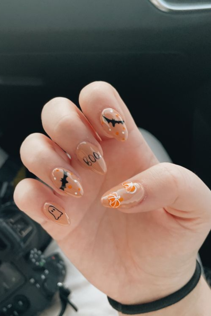 pumpkin Halloween nail ideas