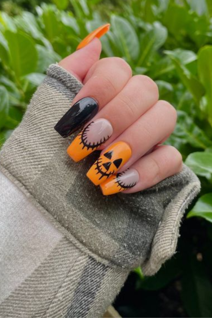 cute long Halloween nails