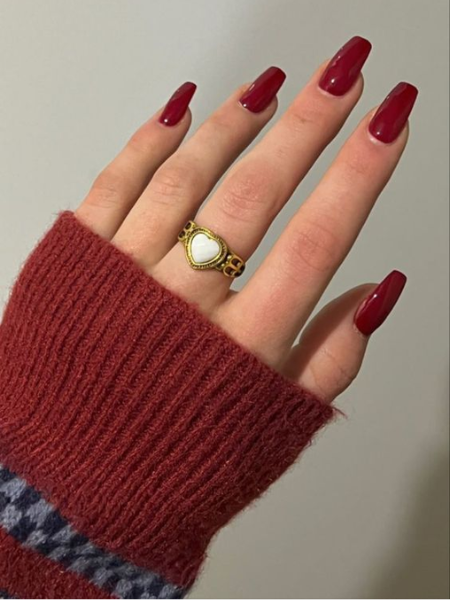 Cranberry Red autumn nails