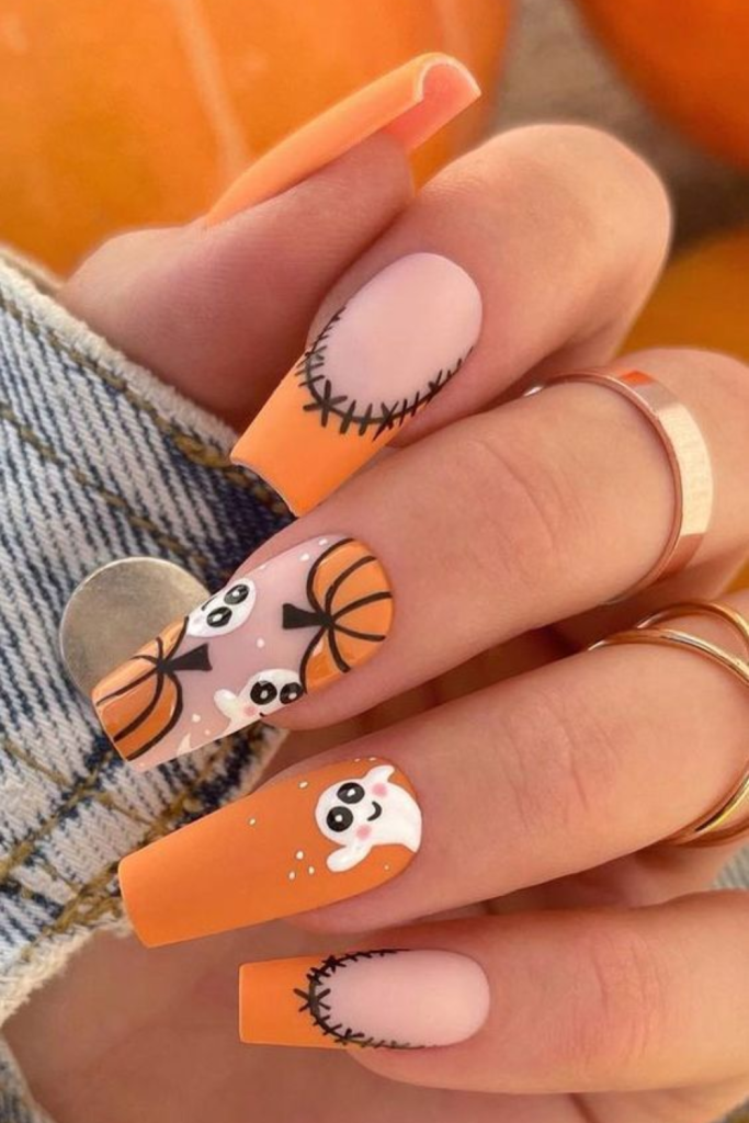 cute long Halloween nails