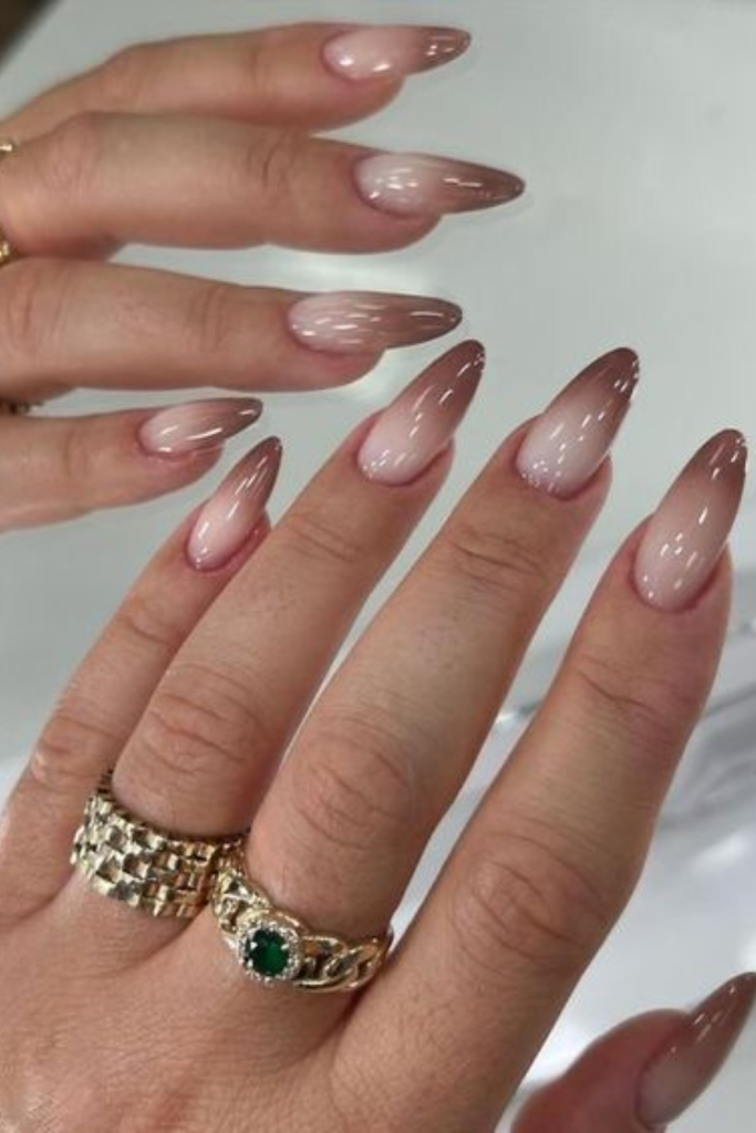 brown ombre fall nails