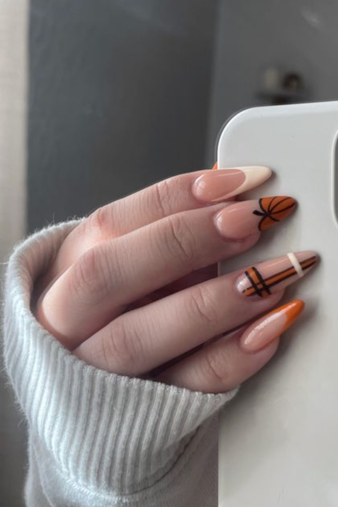 pumpkin Halloween nail ideas