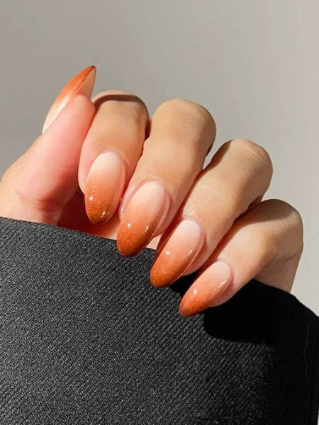 burnt orange fall nails