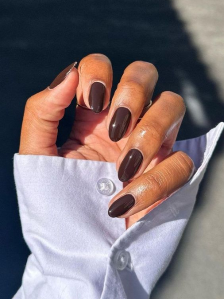 Chocolate Brown fall nails