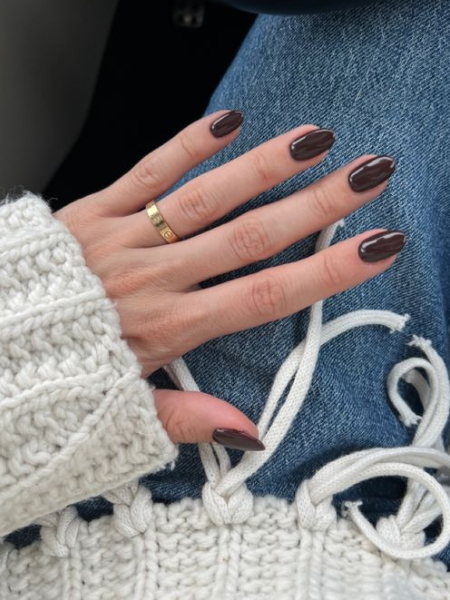 Chocolate Brown dope nails