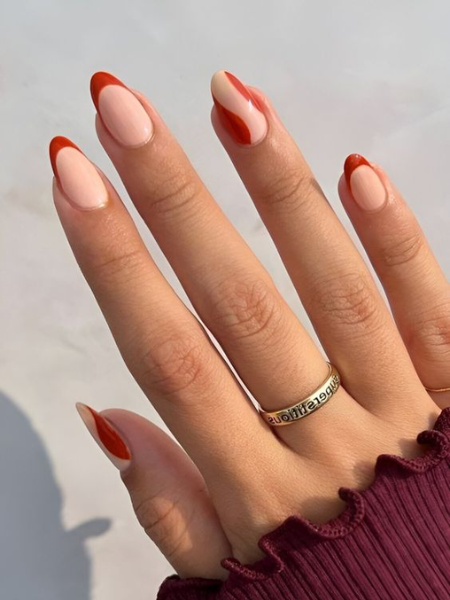 Burnt Orange fall nails