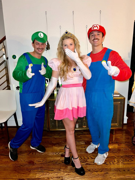 Mario, Luigi, and Princess Peach Halloween costume ideas for 3