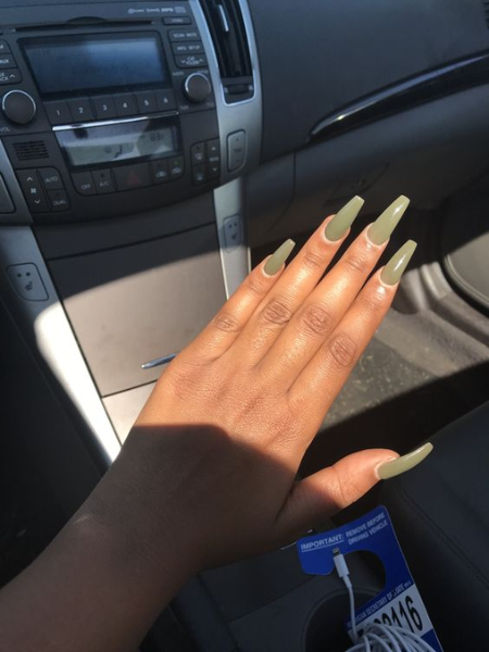 Olive Green nail ideas for dark skin