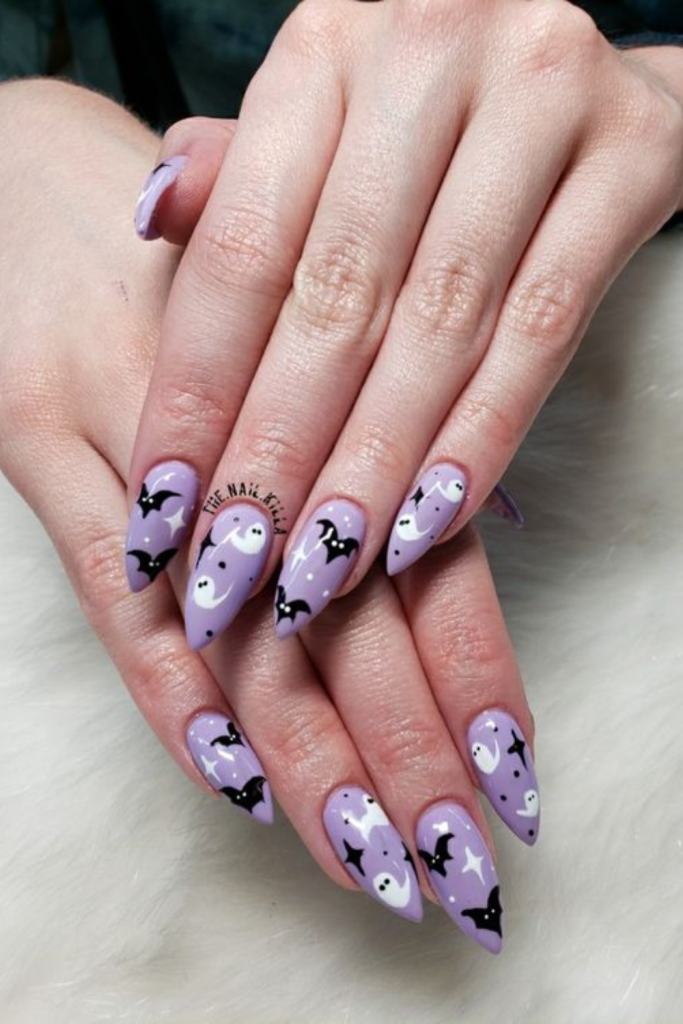 bat Halloween nails
