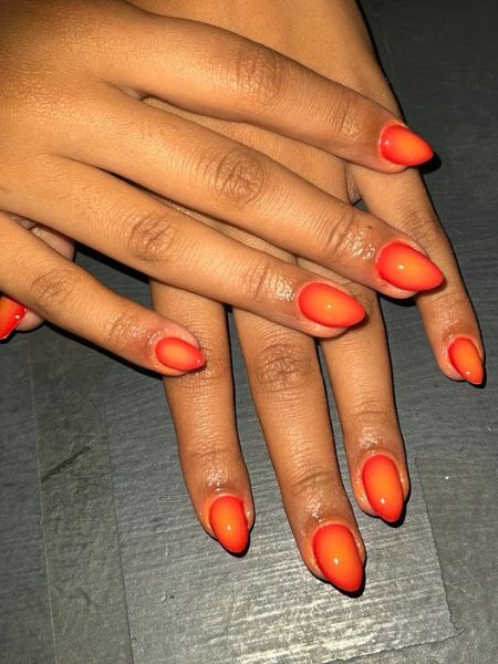 burnt orange aura nails