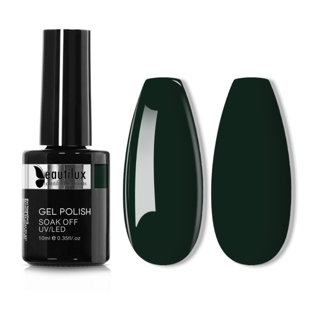 Forest Green nail color for dark skin