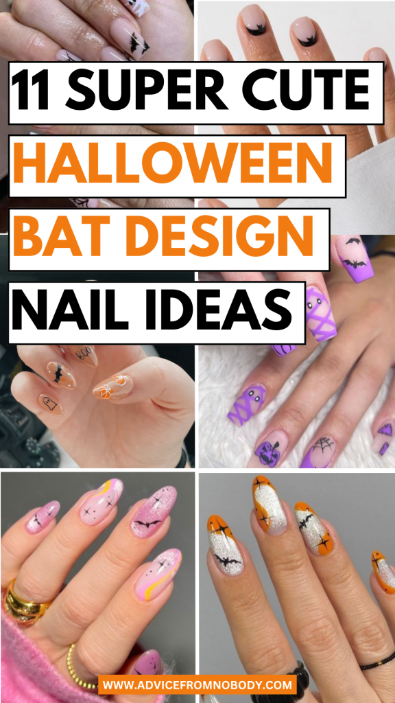 11 super cute halloween bat design nail ideas