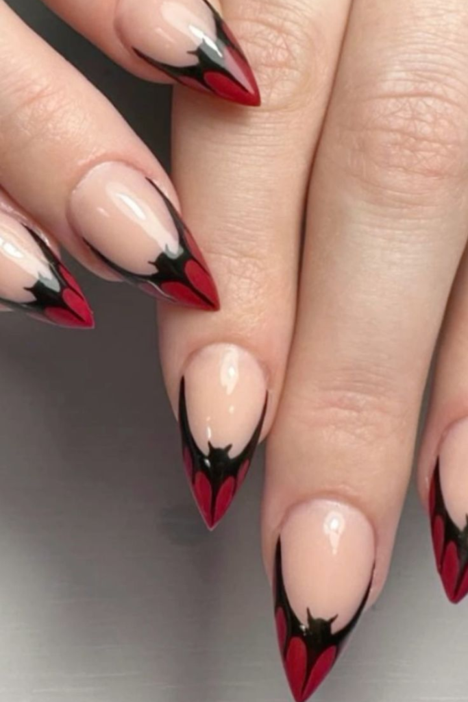 bat Halloween nails