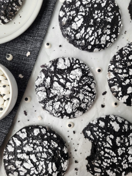 Black Cocoa Crinkle Cookies
