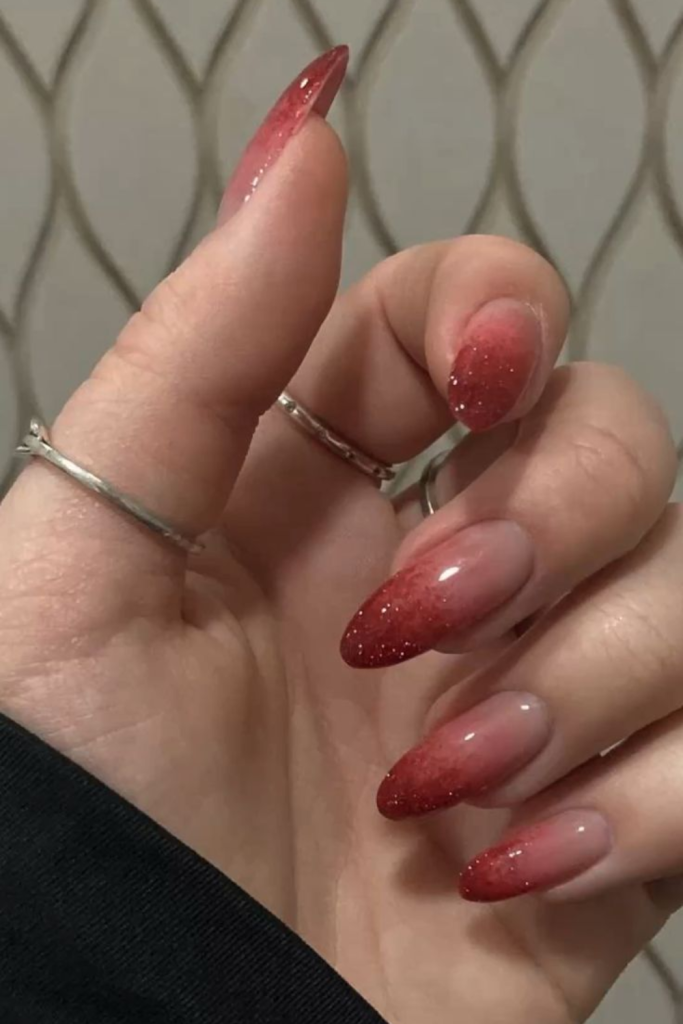 Sparkly Ombre Nails for autumn