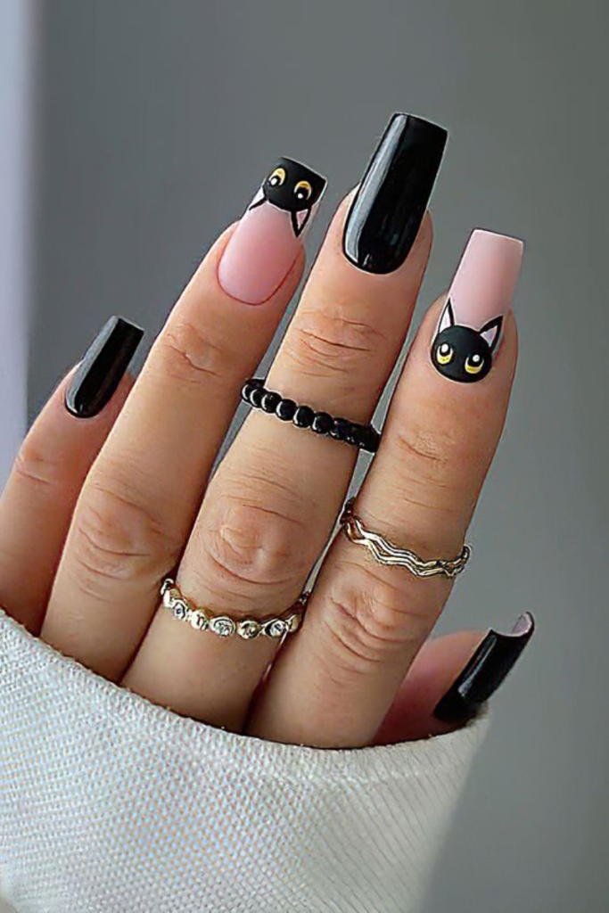 cute long Halloween nails