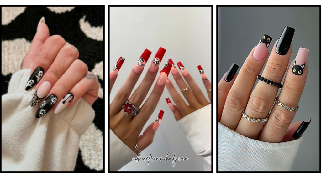 long Halloween nails