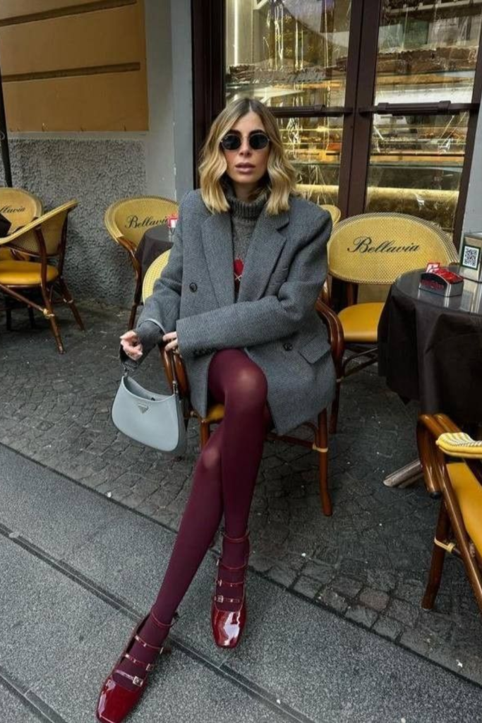 fall outfits with burgundy