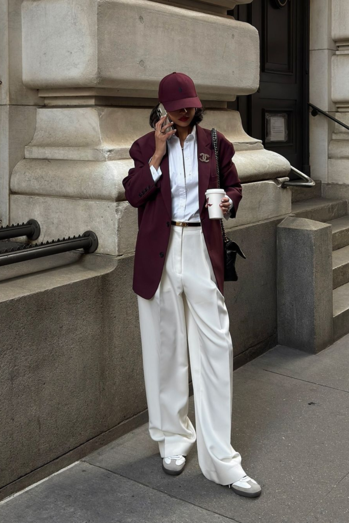 fall outfits with burgundy