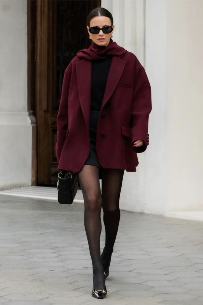 fall outfits with burgundy