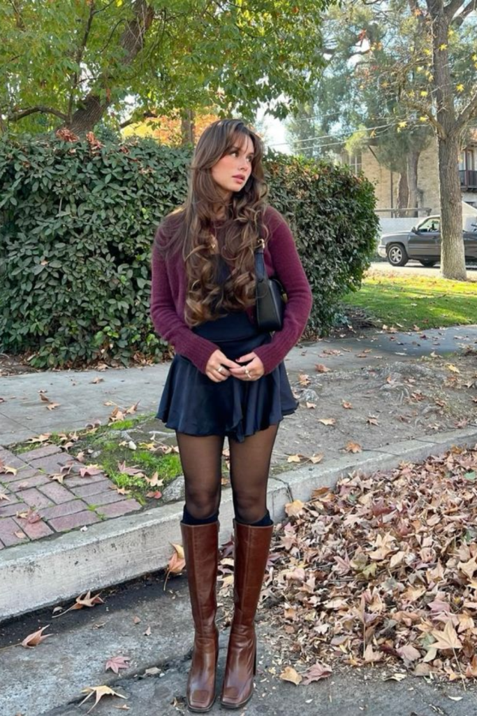 fall outfits with burgundy