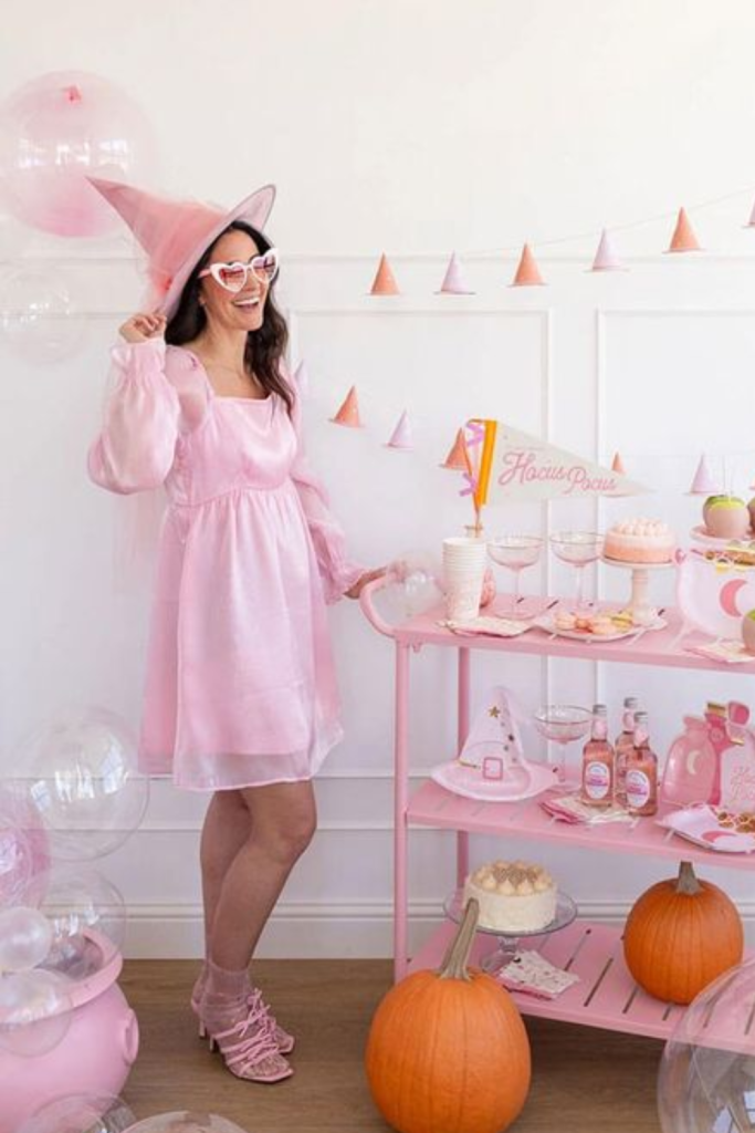 pink witch Halloween costune