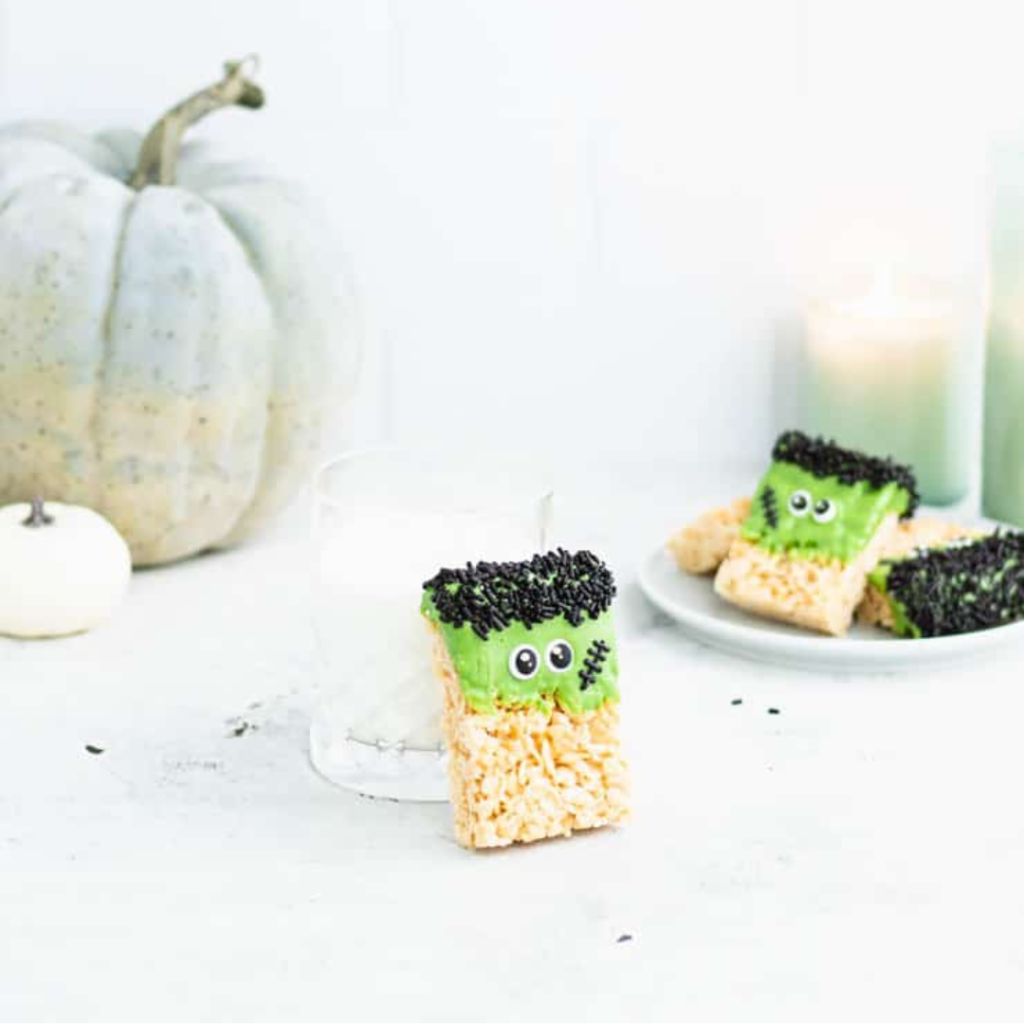 Frankenstein Halloween Rice Krispie Treats
