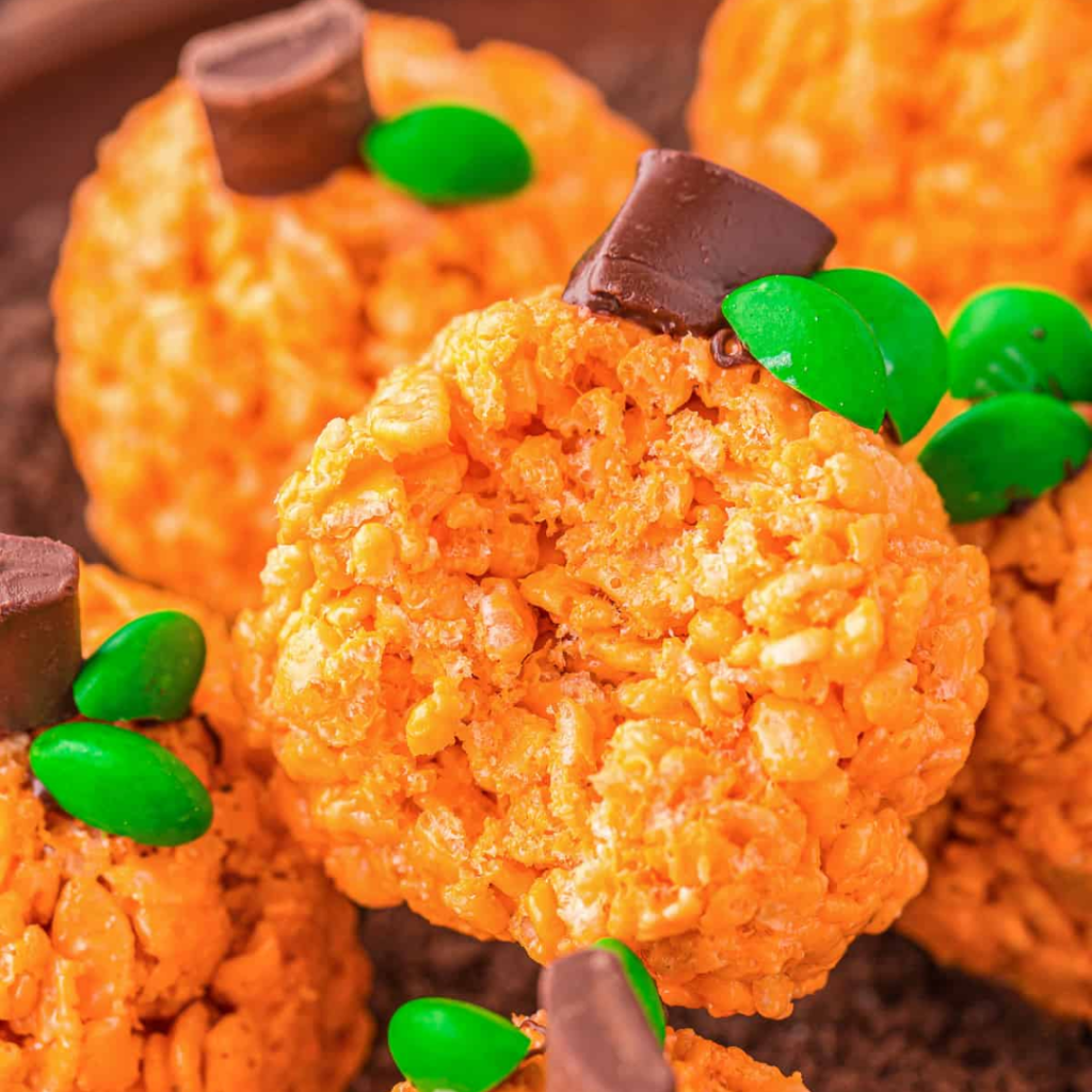 Rice Krispie Pumpkin Treats
