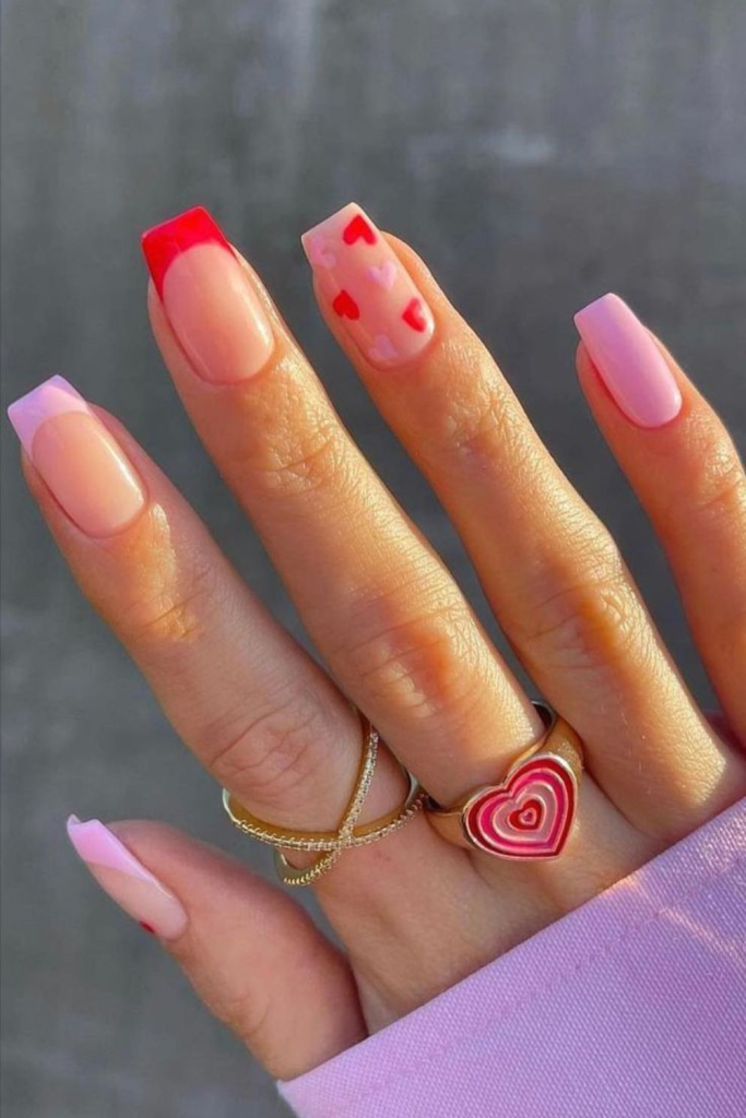 valentines day nail inspo