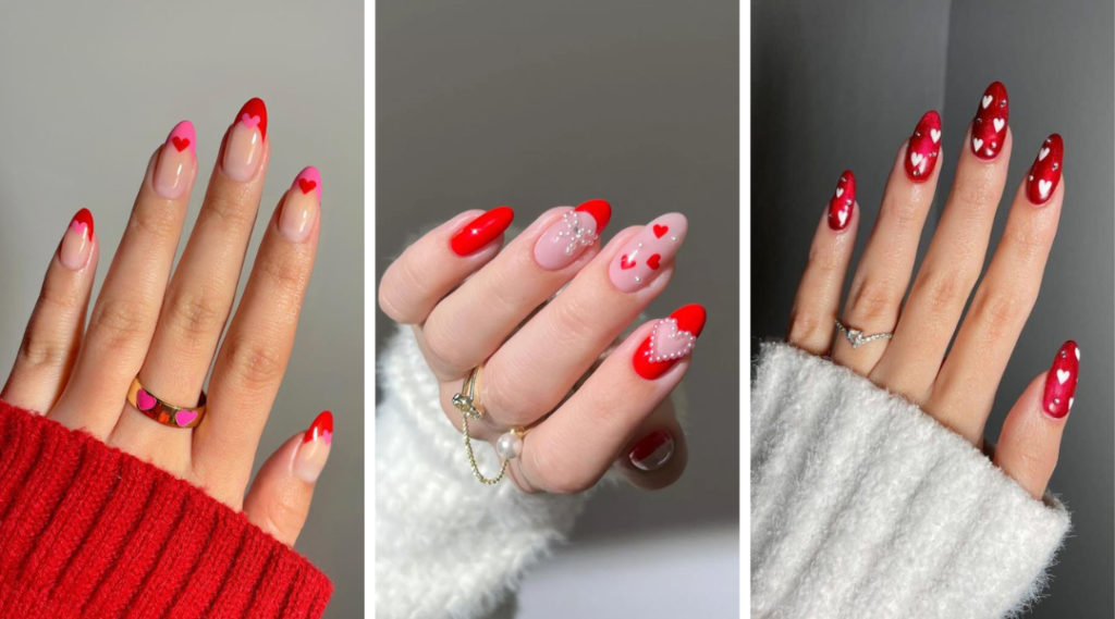 red valentines day nail ideas
