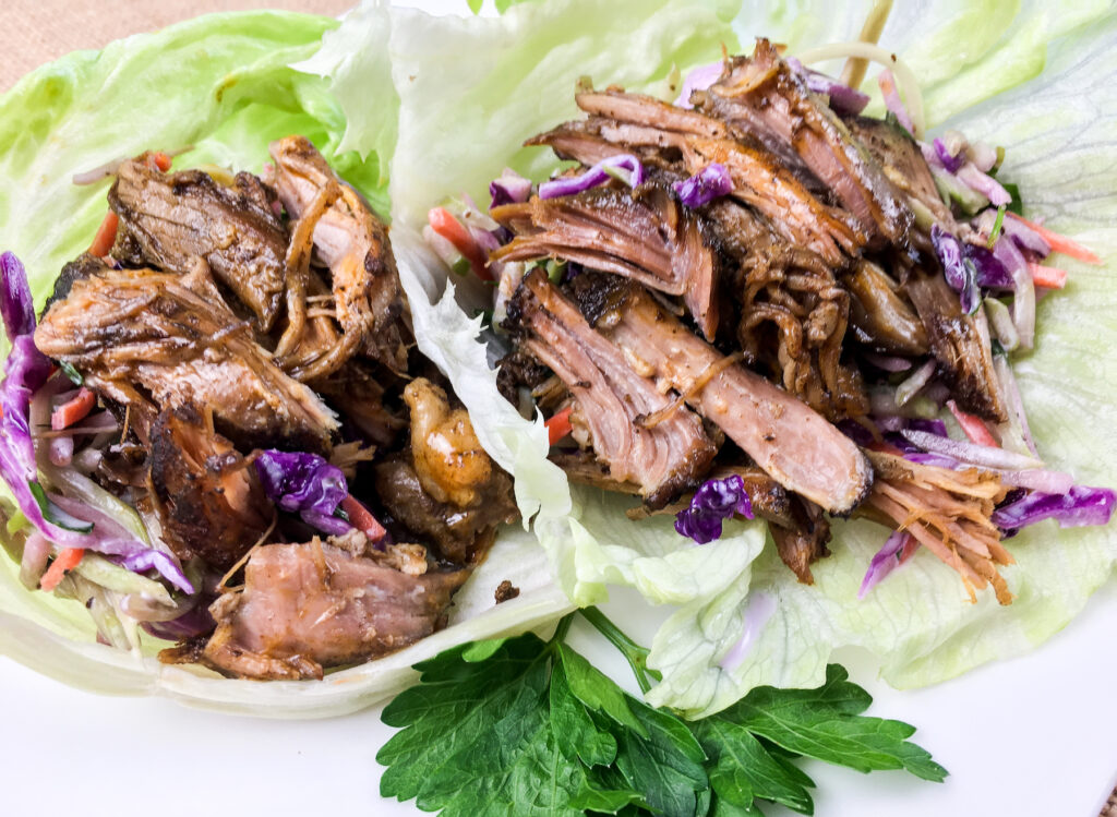 Slow Cooker Pulled Pork Lettuce Wraps



