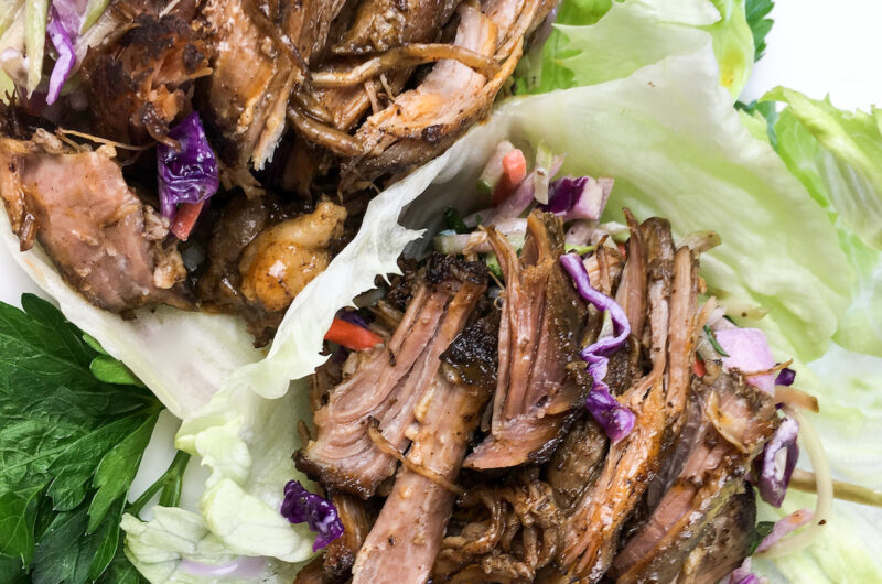 Slow Cooker Pulled Pork Lettuce Wraps