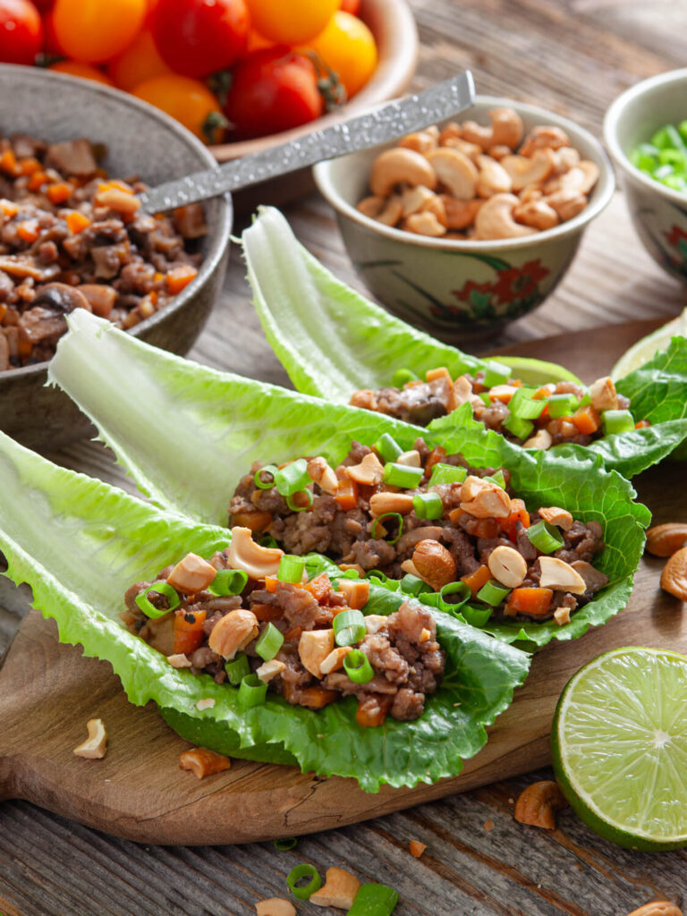 Chinese pork lettuce wraps