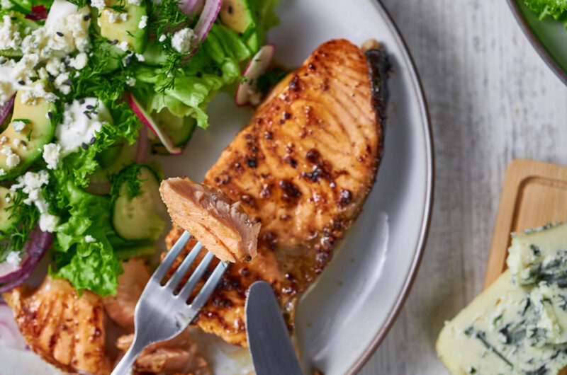 Grilled Dijon Citrus Salmon with Fresh Summer Salad