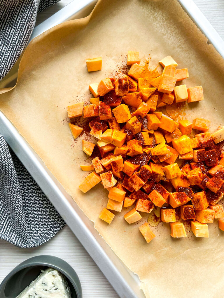 Sweet Potato Arugula Pear Blue Cheese