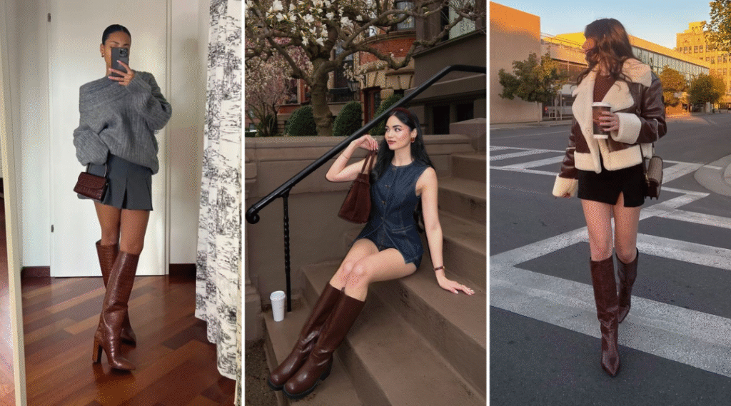 brown boots outfit ideas
