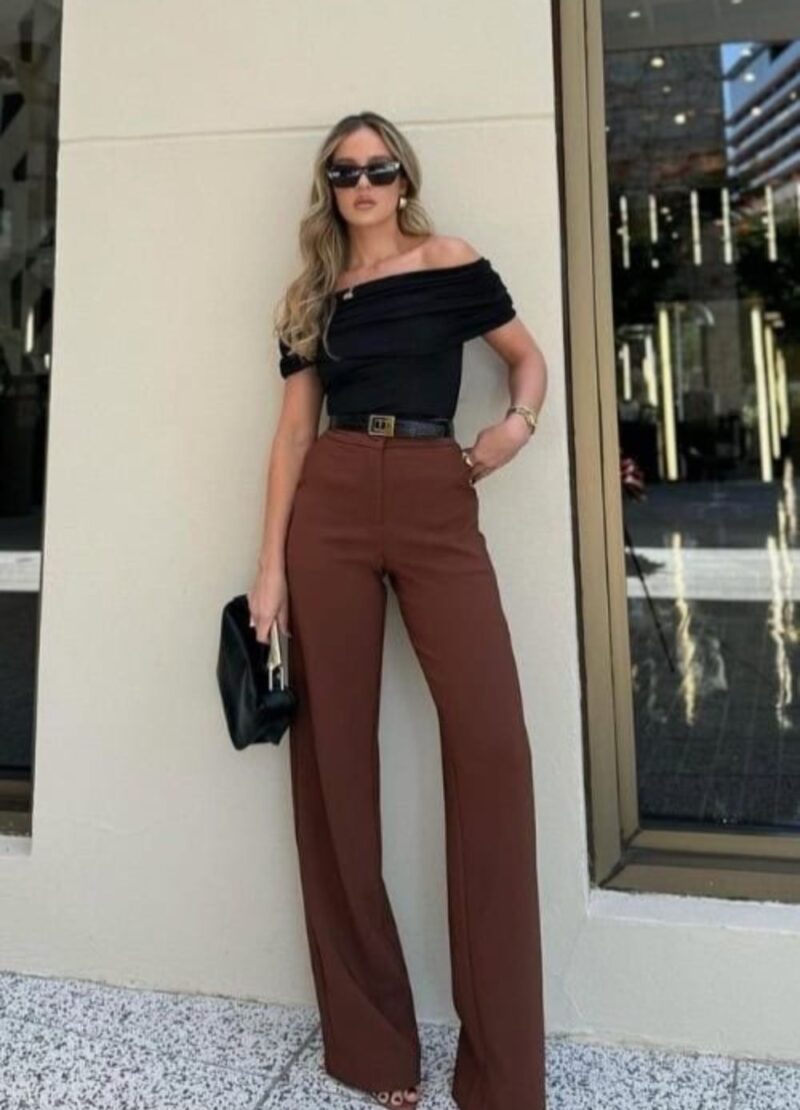 Brown pants Outfit Ideas
