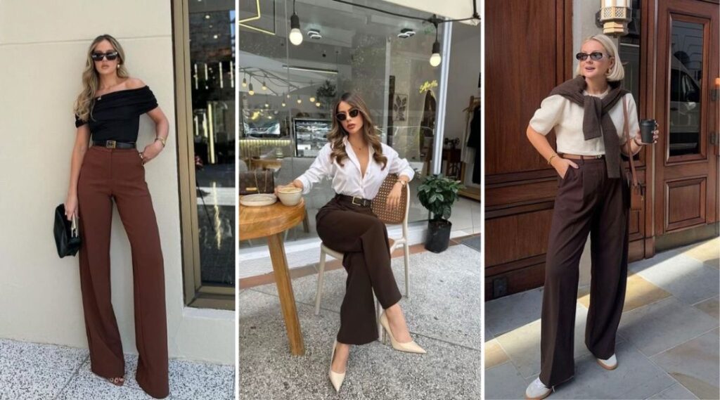 Brown pants Outfit Ideas
