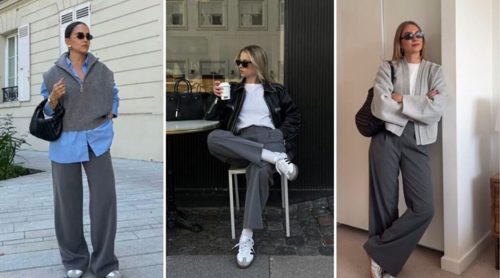 grey pants outfit ideas