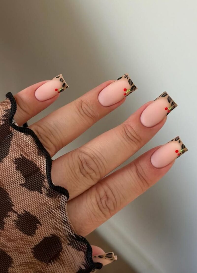 leopard nail inspo