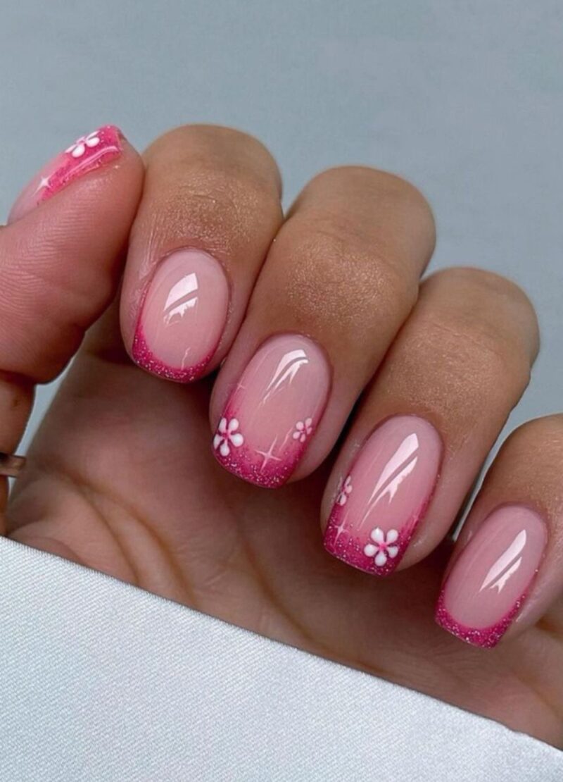 pink summer nails