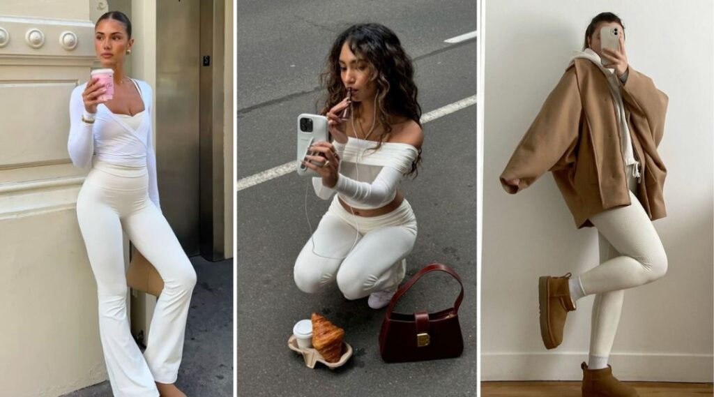 white legging outfit ideas