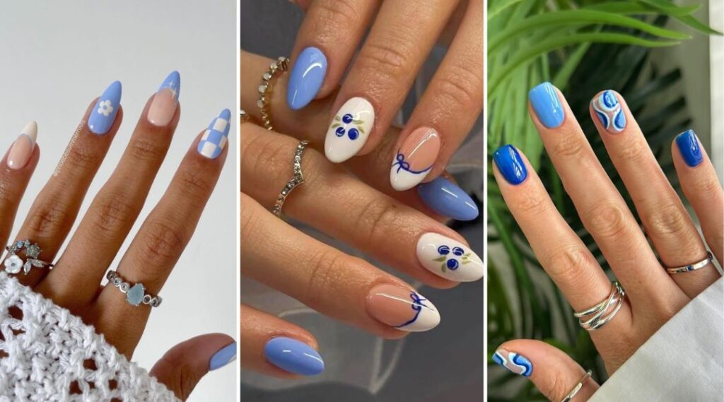 blue summer nails